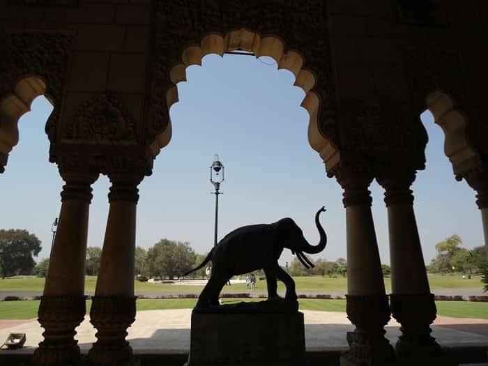 Elephant Statue at the Laxmi Vilas Palace 