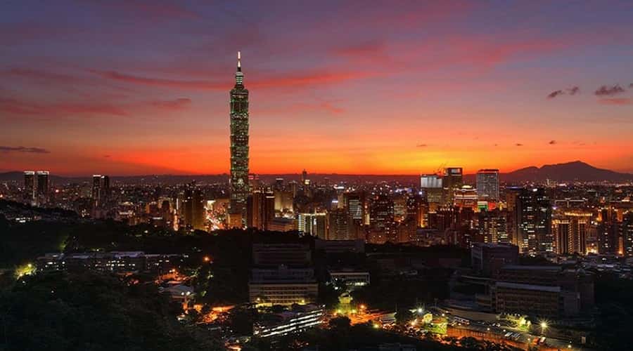 Taipei City at Sunset, Taiwan