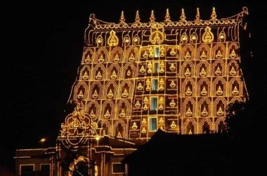 Sree Padmanabhaswamy Temple as seen during the Laksha Deepam Festival